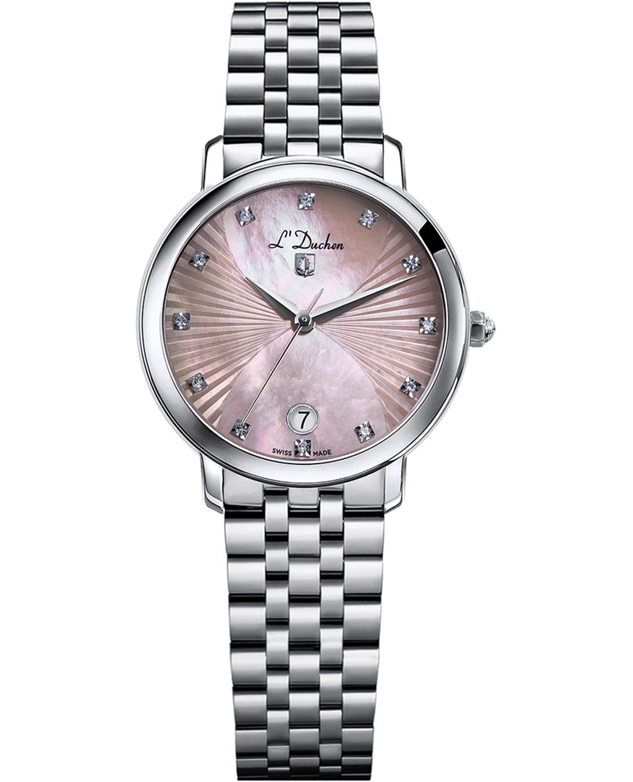 L'Duchen L'Duchen Eternity D 801.10.35  D 801.10.35 кварцевые женские часы перламутровый циферблат, браслет нержавеющая сталь — вид спереди